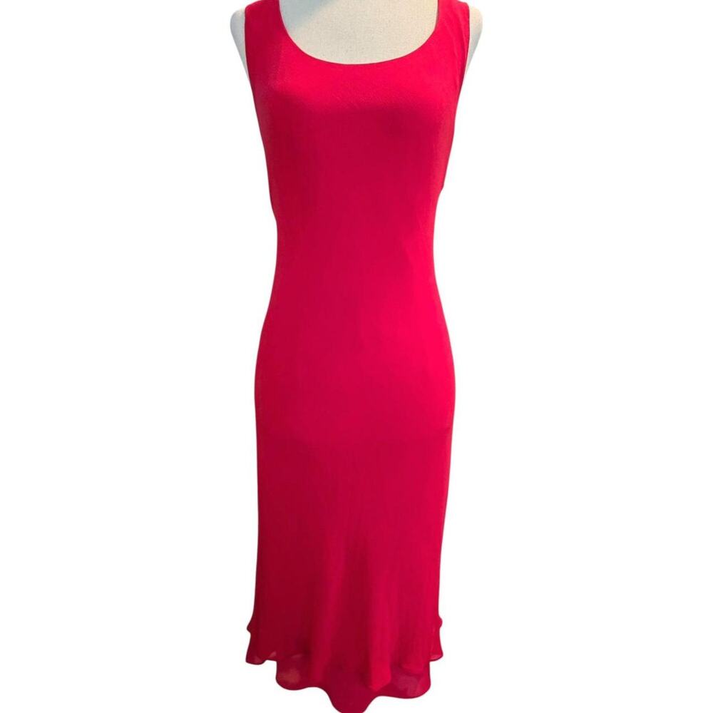Sleek red silk moment